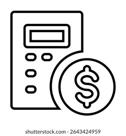 estimate line icon design. estimate thin black outline symbol vector illustration. editable stroke icon on transparent background.