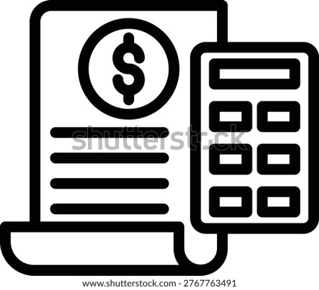 Estimate Line Icon and Vector