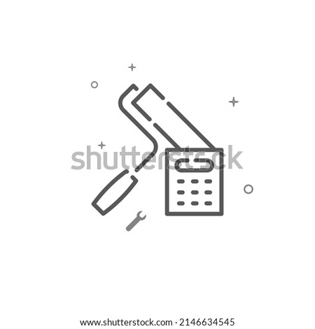 Estimate for painting work simple vector line icon. Repair and decoration, finishing facilities symbol, pictogram, sign isolated on white background. Editable stroke. Adjust line weight.