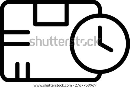 Estimated Delivery Line Icon and Vector