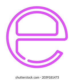 estimated e mark color icon vector. estimated e mark sign. isolated symbol illustration
