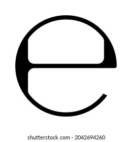 estimated e mark glyph icon vector. estimated e mark sign. isolated contour symbol black illustration