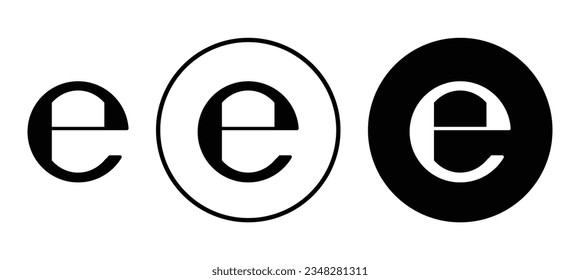 signo de e estimado. paquete peso neto estimado e marca el icono vector conjunto en color negro.