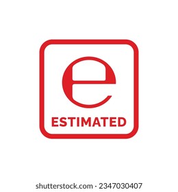 Símbolo de icono de marca de empaque estimada