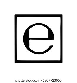Estimated sign e mark icon for average quantity packaging verification and metrology compliance labeling