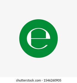 Estimated sign, E mark symbol. Vector illustration, flat design.