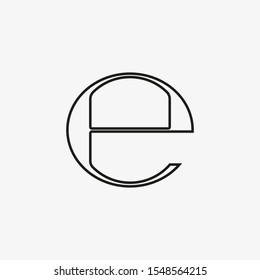 Estimated sign, E mark symbol. Vector illustration, flat design.