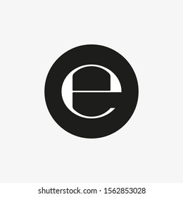 Estimated sign, E mark symbol. Vector illustration, flat design.