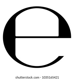 Estimated sign vector illustration. Isolated black e-mark or e symbol on white background
