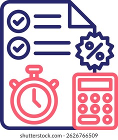 Estimation Icon Color Vector Illustration
