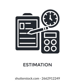 Estilo De Glifo Do Ícone De Estimativa. Ilustração De Vetor Para Design Gráfico