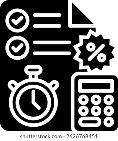 Ilustración vectorial de glifo de icono de estimación