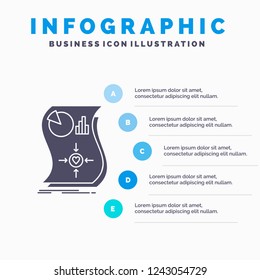 Estimation, love, relationship, response, responsive Infographics Template for Website and Presentation. GLyph Gray icon with Blue infographic style vector illustration.