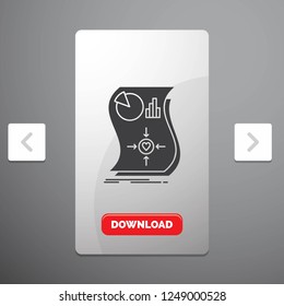 Estimation, love, relationship, response, responsive Glyph Icon in Carousal Pagination Slider Design & Red Download Button