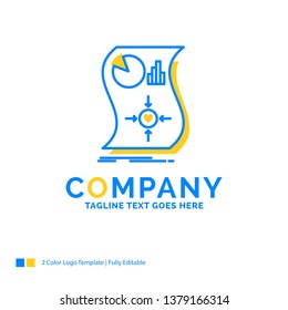 Estimation, love, relationship, response, responsive Blue Yellow Business Logo template. Creative Design Template Place for Tagline.