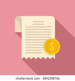 Estimator bill icon. Flat illustration of estimator bill vector icon for web design