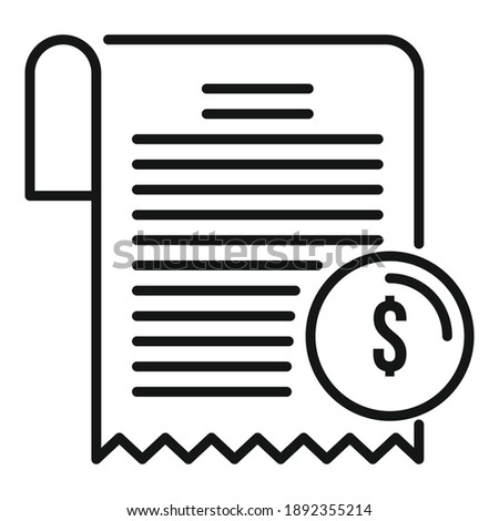 Estimator bill icon. Outline estimator bill vector icon for web design isolated on white background