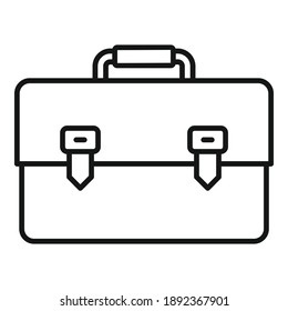 Estimator briefcase icon. Outline estimator briefcase vector icon for web design isolated on white background