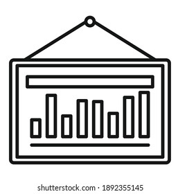 Estimator Graphen Banner Symbol. Umriss-Schätzer-Graphen-Banner-Vektorsymbol für Webdesign einzeln auf weißem Hintergrund