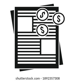 Estimator money paper icon. Simple illustration of estimator money paper vector icon for web design isolated on white background