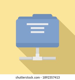 Estimator shared folder icon. Flat illustration of estimator shared folder vector icon for web design