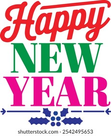 estive "Happy New Year" text set against a bright white background, symbolizing celebration and new beginnings.
