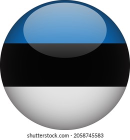 Estonia 3D Rounded Country Flag Icon