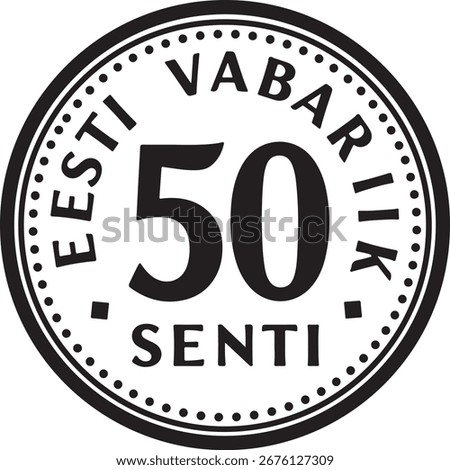 estonia 50 cent coin vector design silhouette