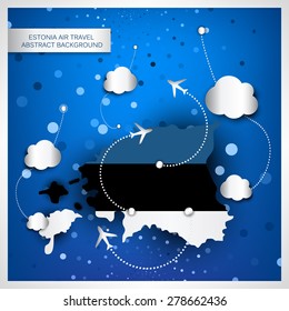 Estonia air travel abstract background. Vector illustration.