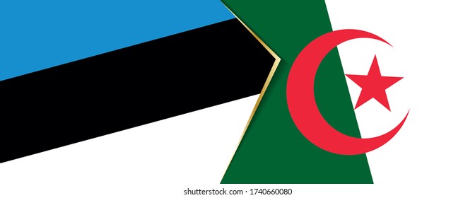 Banderas de Estonia y Argelia, dos banderas vectoriales símbolo de relación o enfrentamiento.