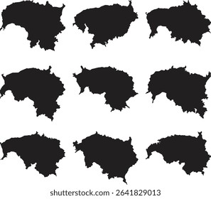 Estonia black map silhouette vector style with white background