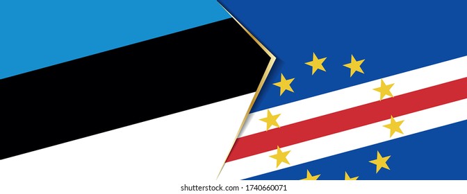 Estonia and Cape Verde flags, two vector flags symbol of relationship or confrontation.