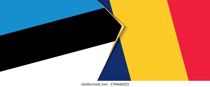 Estonia and Chad flags, two vector flags symbol of relationship or confrontation.