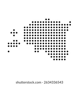 Estonia country dotted map. Black spot pixel illustration isolated on white background. Vector circle mosaic.