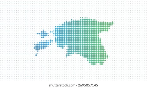 Estonia mapa punteado en estilo moderno de semitono, Ilustración vectorial sobre fondo blanco