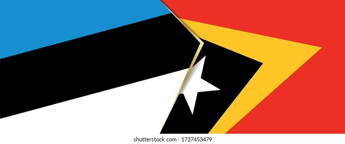 Estland und Osttimor Flaggen, zwei Vektorflaggen Symbol für Beziehung oder Konfrontation.