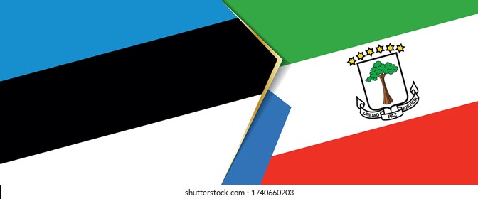 Estland und Äquatorialguinea Flaggen, zwei Vektorflaggen Symbol für Beziehung oder Konfrontation.