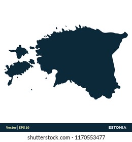 Estonia - Europe Countries Map Vector Icon Template Illustration Design. Vector EPS 10.