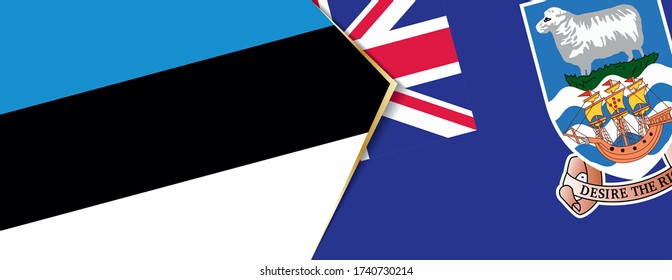 Estonia and Falkland Islands flags, two vector flags symbol of relationship or confrontation.