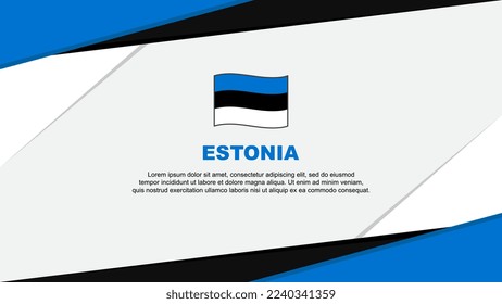Plantilla de diseño de fondo de resumen de la bandera de Estonia. Ilustración del vector de caricaturas del Día de la Independencia de Estonia. Antecedentes de Estonia