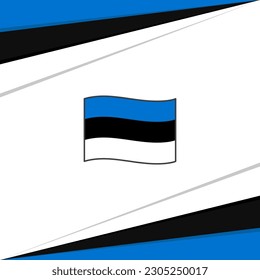 Plantilla de diseño de fondo de resumen de la bandera de Estonia. Afiche del Día de la Independencia de Estonia en medios sociales. Bandera de Estonia