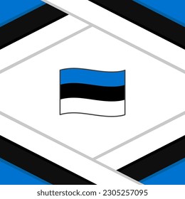Plantilla de diseño de fondo de resumen de la bandera de Estonia. Afiche del Día de la Independencia de Estonia en medios sociales. Ilustración de Estonia