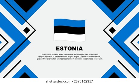 Estnische Flagge abstrakte Hintergrunddesign-Vorlage. Estland Independence Day Banner-Vektorgrafik. Estnische Illustration