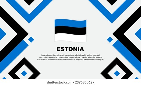 Plantilla de diseño de fondo de resumen de la bandera de Estonia. Ilustración vectorial del cartel del Día de la Independencia de Estonia. Plantilla de Estonia