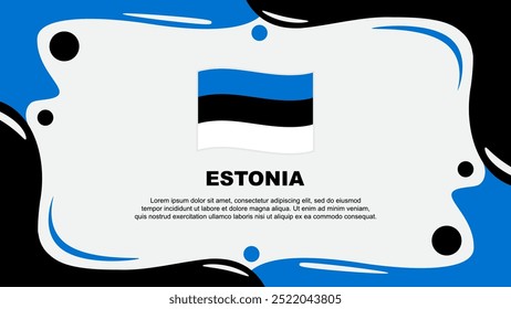 Estonia Flag Abstract Background Flat Design Template. Estonia Independence Day Banner Wallpaper Vector Illustration. Estonia Design