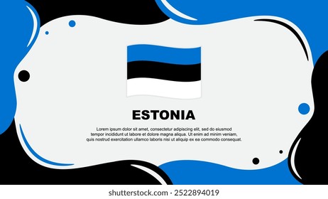 Estônia Bandeira Abstract Plano de Fundo Modelo de Design. Estônia Dia da Independência Banner Papel de Parede Ilustração Vetor. Banner da Estônia