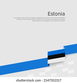 Estonia flag background. State estonian patriotic banner, cover. Ribbon color flag of estonia on a white background. National poster. Vector tricolor flat design