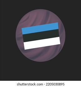 Estonia flag with black background vector illustration