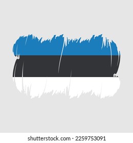 Estonia Flag Brush Strokes Vector