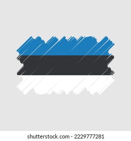 Ilustración del vector del pincel de bandera de Estonia